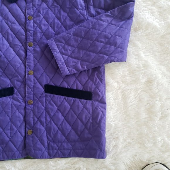 SOLD FoxRun Womens Jacket Small Purple Quilted Corduroy Collar Snap Front Pocket - Picture 5 of 10